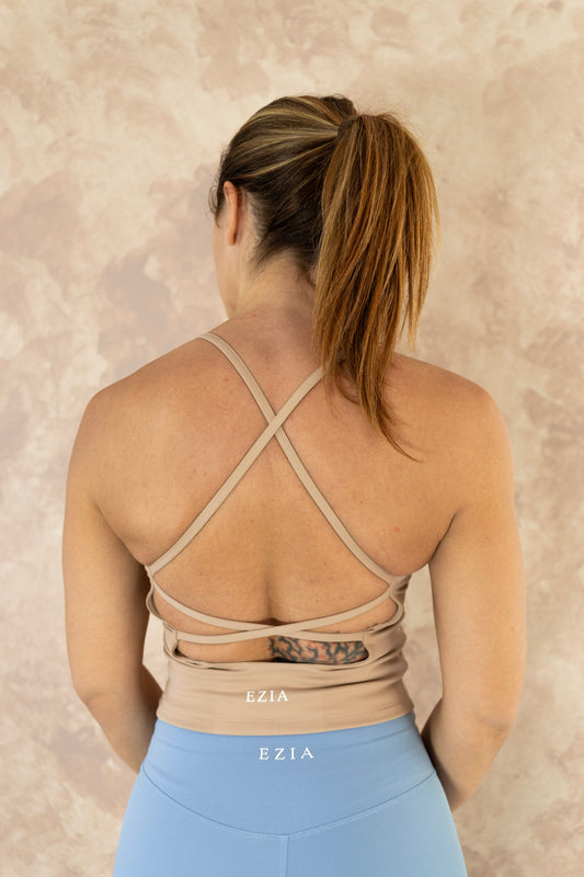 Gabriella Built-in Bra Vest - Soft Sand