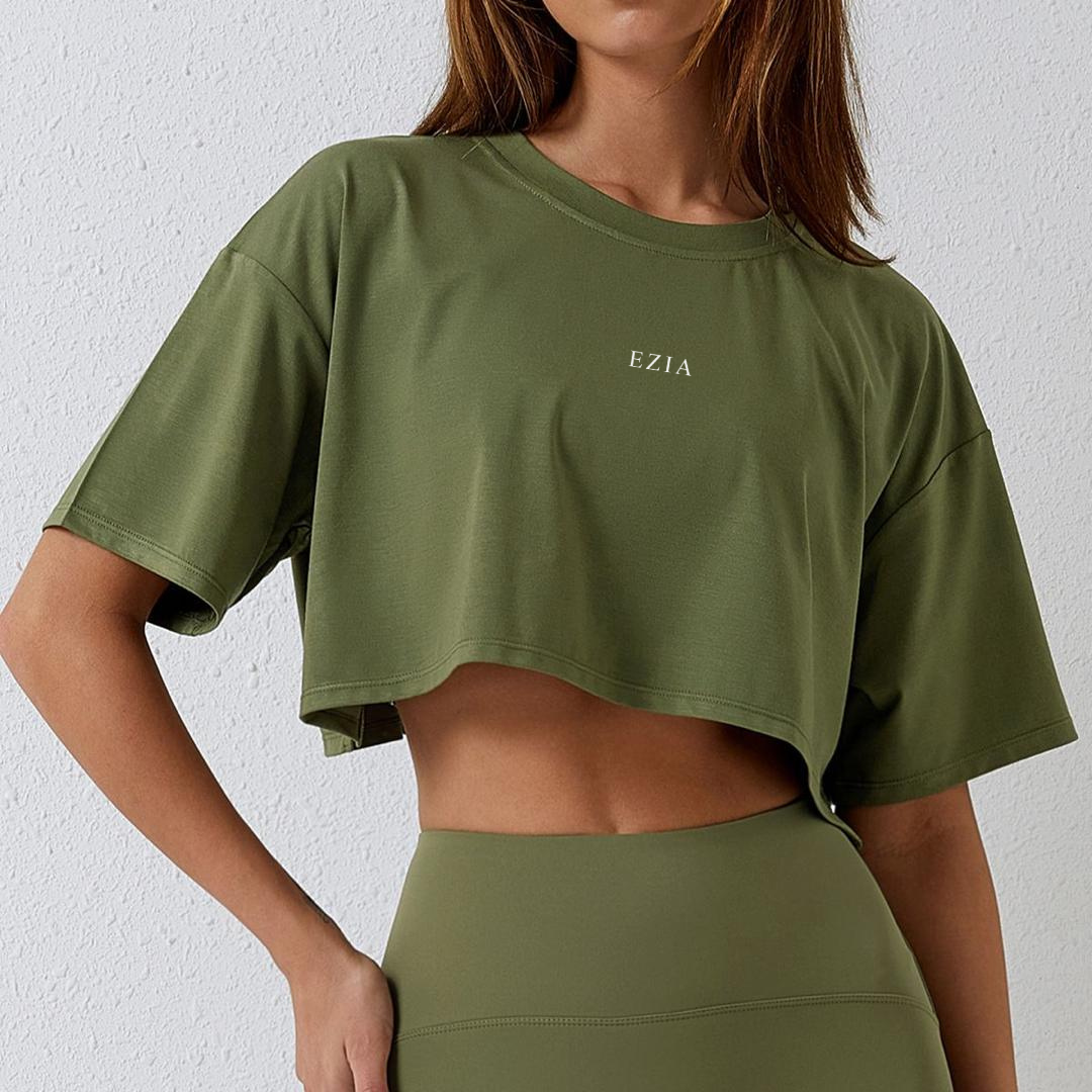 Mya Crop Top- Khaki