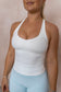 Cassia Built-In Bra Vest - White